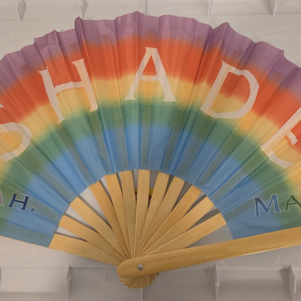 Vibrant Rainbow Hand Fan